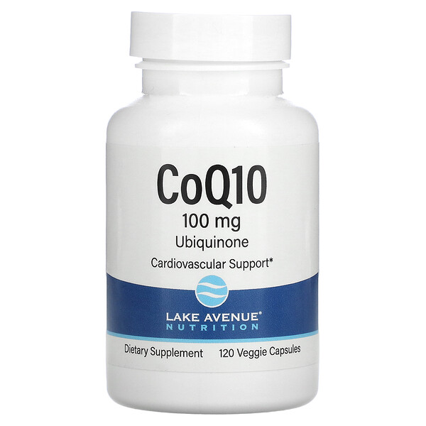 CoQ10, USP Класс Убихинон - 100 мг - 120 растительных капсул - Lake Avenue Nutrition Lake Avenue Nutrition