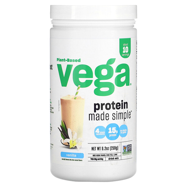 Растительный протеин Made Simple, ваниль, 9,2 унции (259 г) Vega