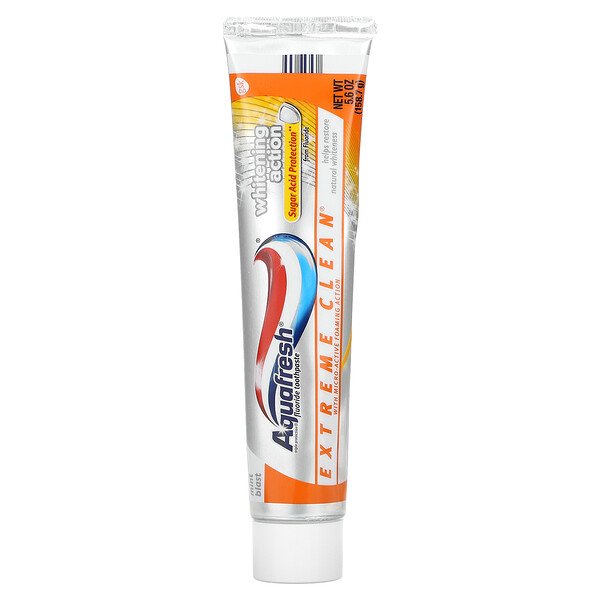 Зубная паста с фтором Extreme Clean, отбеливающее действие, мятный взрыв, 5,6 унции (158,7 г) Aquafresh