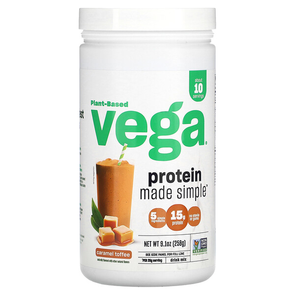 Protein Made Simple, Карамельный ирис, 9,1 унции (258 г) Vega