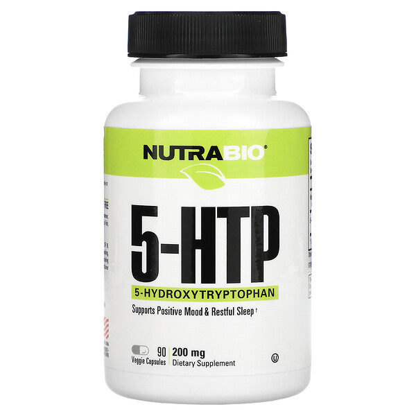 5-HTP, 200 мг, 90 капсул V-Caps NutraBio