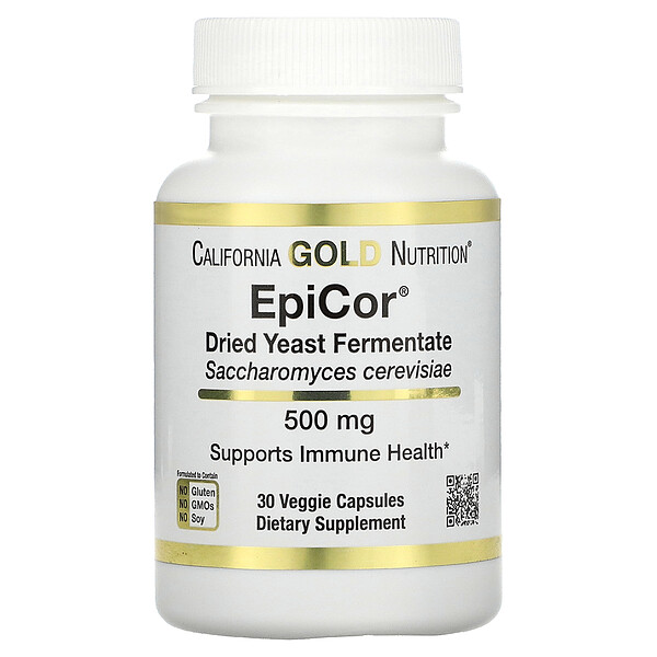 EpiCor, Сухой дрожжевой ферментат, 500 мг, 30 растительных капсул California Gold Nutrition