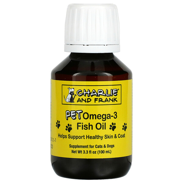 Pet Omega-3 Fish Oil, для кошек и собак, 3,3 жидких унции (100 мл) Charlie & Frank