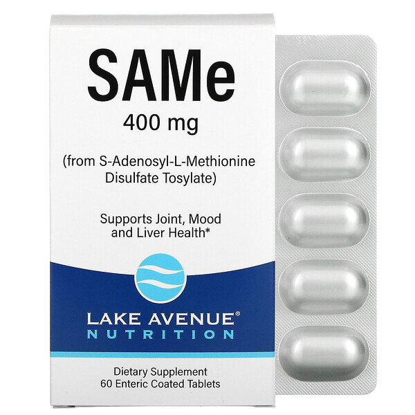 SAMe (Disulfate Tosylate) - 400 мг - 60 таблеток с энтеросолюбильным покрытием - Lake Avenue Nutrition Lake Avenue Nutrition