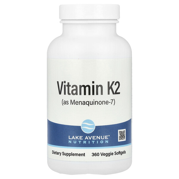 Витамин K2 (Менаквинон-7) - 50 мкг - 360 растительных мягких капсул - Lake Avenue Nutrition Lake Avenue Nutrition