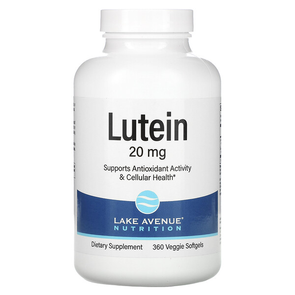 Лютеин, 20 мг, 360 растительных мягких желатиновых капсул Lake Avenue Nutrition
