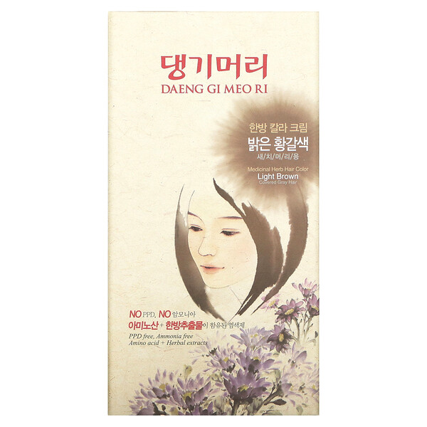 Daeng Gi Meo Ri, Краска для волос на основе лекарственных трав, светло-коричневый, 1 комплект Doori Cosmetics