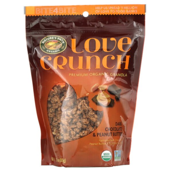 Love Crunch, Темный шоколад и арахисовое масло, 11,5 унций (325 г) Nature's Path
