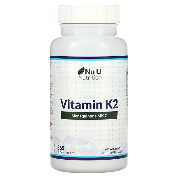 Витамин K2 - 200мкг - 365 веганских таблеток - Nu U Nutrition Nu U Nutrition