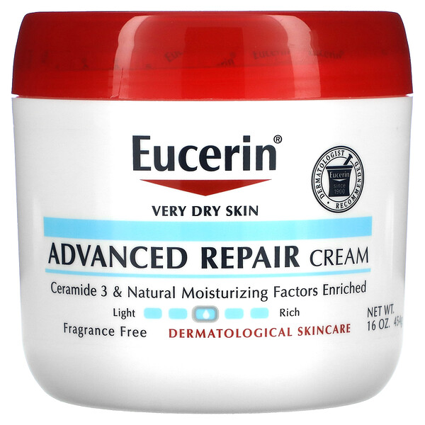 Восстанавливающий крем Advanced Repair, без запаха, 16 унций (454 г) Eucerin
