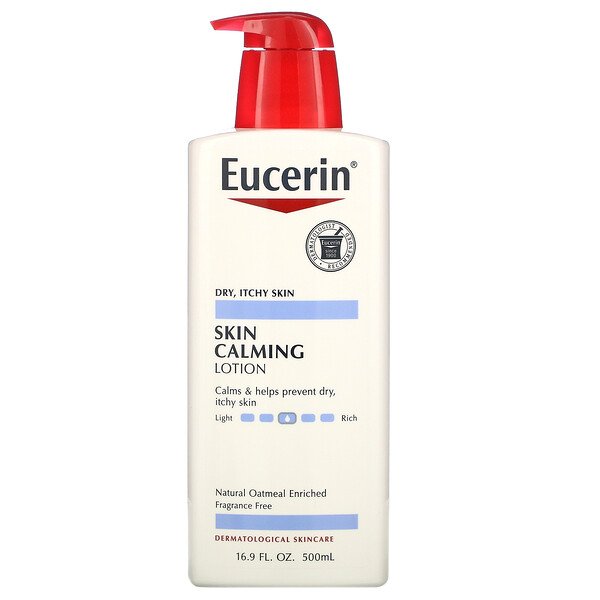 Успокаивающий лосьон для кожи, без запаха, 16,9 жидких унций (500 мл) Eucerin