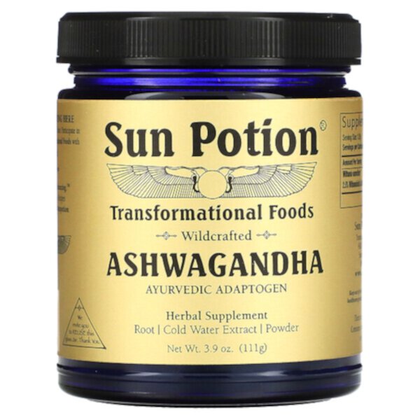 Ashwagandha Powder, Wildcrafted, 3,9 унции (111 г) Sun Potion