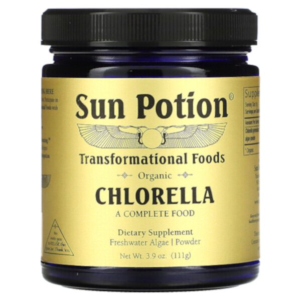 Порошок хлореллы, органический, 3,9 унции (111 г) Sun Potion