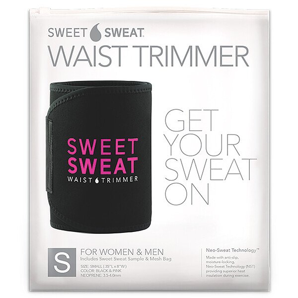 Триммер для талии Sweet Sweat, маленький, черный и розовый, 1 ремень Sports Research