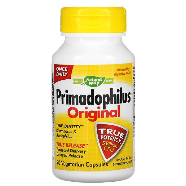 Primadophilus, Original, для детей от 12 лет и старше, 5 миллиардов КОЕ, 90 вегетарианских капсул Nature's Way