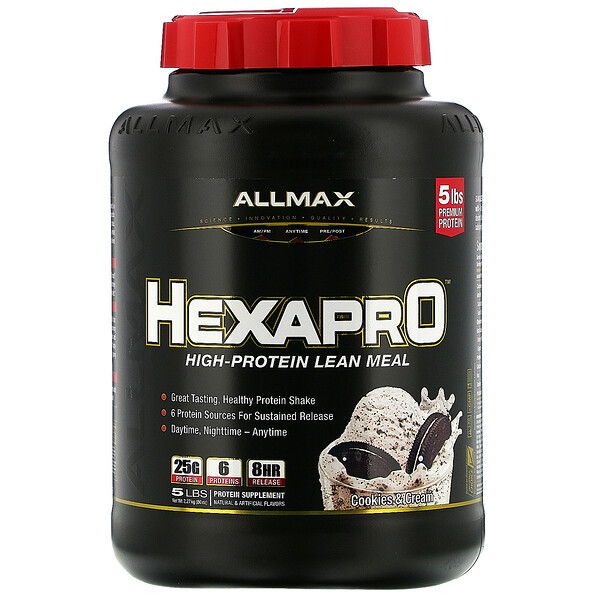 Hexapro, Постная еда с высоким содержанием белка, печенье и сливки, 5 фунтов (2,27 кг) ALLMAX Nutrition
