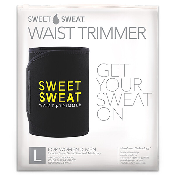 Триммер для талии Sweet Sweat, большой, черный и желтый, 1 ремень Sports Research