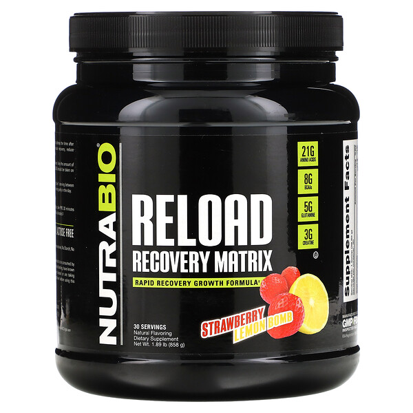 Reload Recovery Matrix, Клубнично-лимонная бомба, 1,91 фунта (868 г) NutraBio