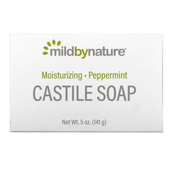 Castile Bar Soap, перечная мята, 5 унций (141 г) Mild By Nature