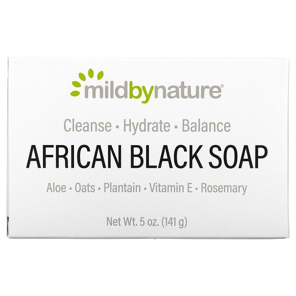 African Black, Кусковое мыло, с овсом и бананами, 5 унций (141 г) Mild By Nature