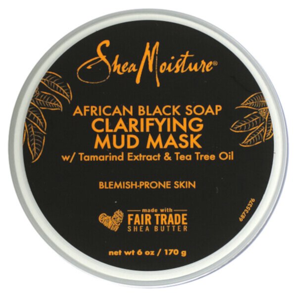 Очищающая грязевая косметическая маска, африканское черное мыло, 6 унций (170 г) SheaMoisture