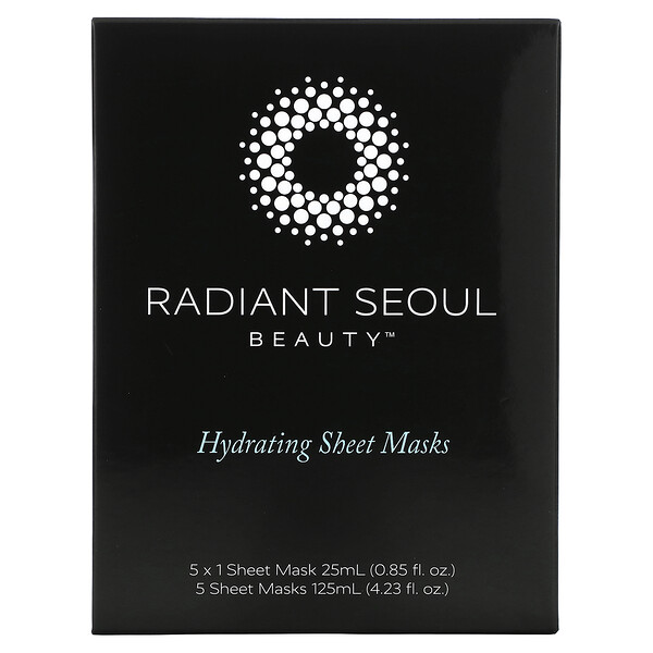 Увлажняющая тканевая маска Beauty, 5 тканевых масок, 25 мл (0,85 жидк. унции) каждая Radiant Seoul