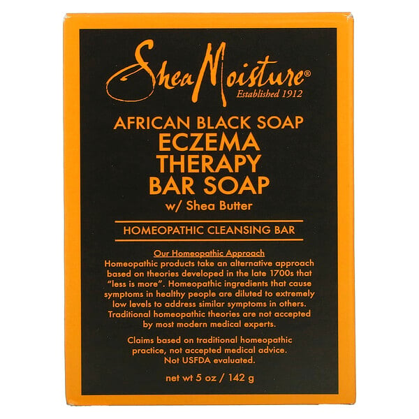African Black Soap, Кусковое мыло для лечения экземы с маслом ши, 5 унций (141 г) SheaMoisture