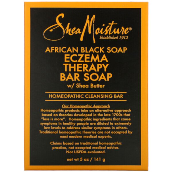 African Black Soap, Кусковое мыло для лечения экземы с маслом ши, 5 унций (141 г) SheaMoisture