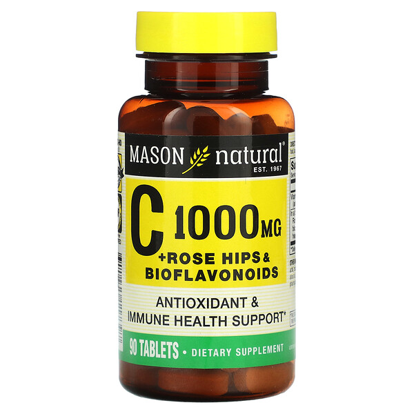 Витамин С, 1000 мг, 90 таблеток Mason Natural