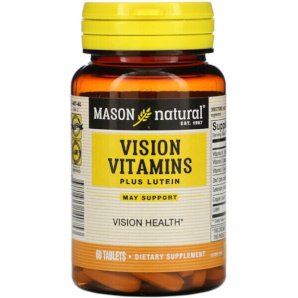 Vision Vitamins Plus Lutein, 60 таблеток Mason Natural