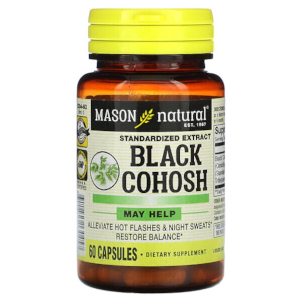 Черный Когель - Стандартизированный Экстракт - 60 капсул - Mason Natural Mason Natural