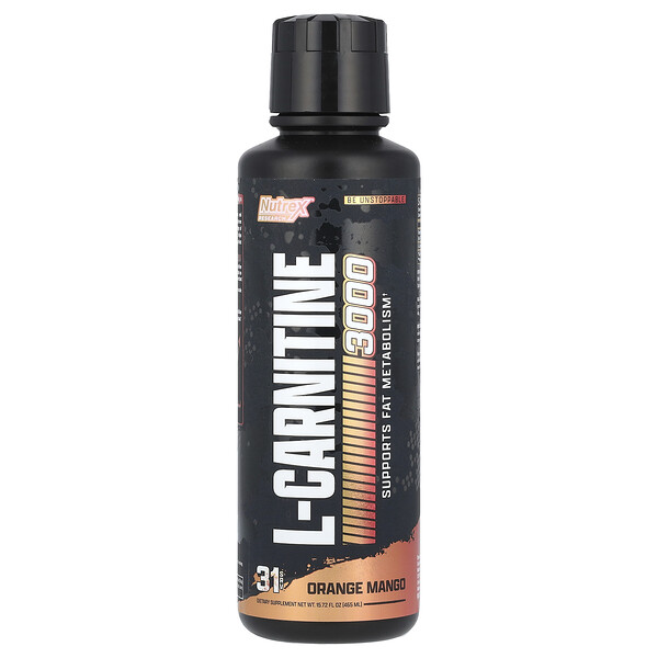 L-Carnitine 3000, Orange Mango, 15.72 fl oz (Жидкие унции) (465 ml) Nutrex Research