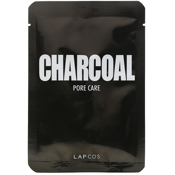 Charcoal Sheet Beauty Mask, Уход за порами, 1 лист, 0,84 ж. унц. (25 мл) LAPCOS