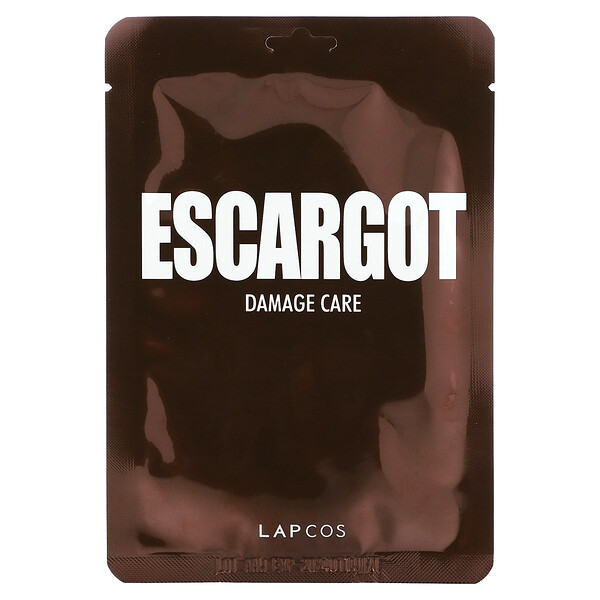 Escargot Sheet Beauty Mask, Damage Care, 1 лист, 0,91 ж. унц. (27 мл) LAPCOS