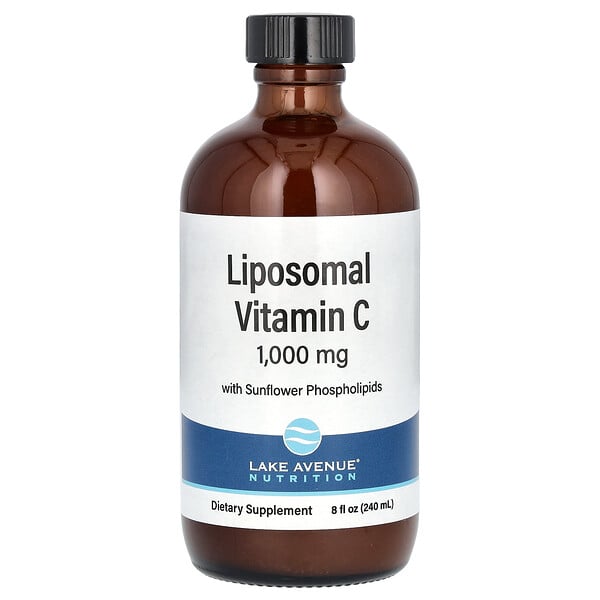 Liposomal Vitamin C, Unsweetened, 1,000 mg, 8 fl oz (Жидкие унции) (236 ml) Lake Avenue Nutrition