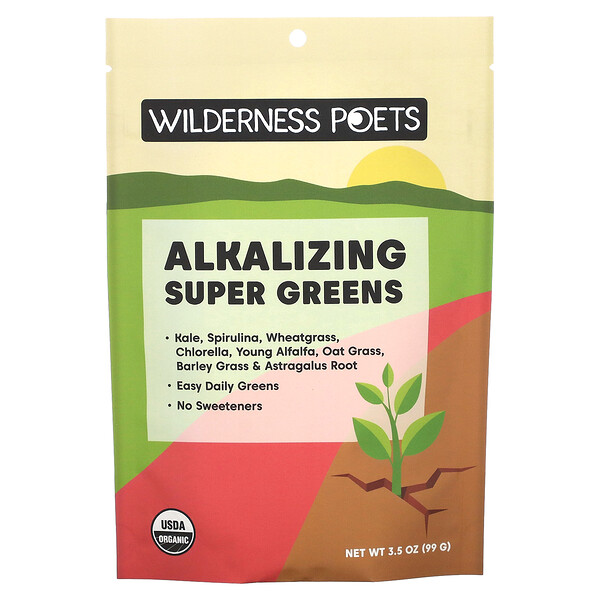 Органический Суперзелень для Алкализации - 99 г - Wilderness Poets Wilderness Poets