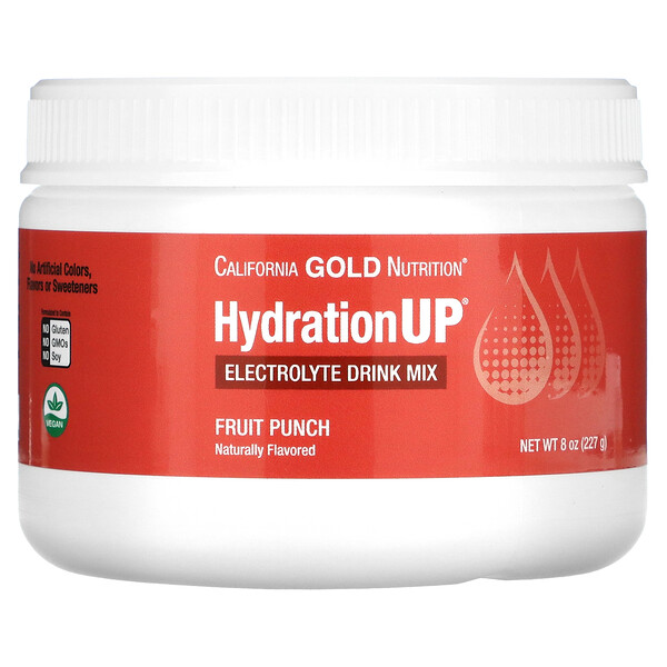 HydrationUP, Electrolyte Drink Mix Powder, Fruit Punch, 8 oz (227 g) California Gold Nutrition