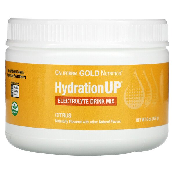 HydrationUP, Порошок для электролитного напитка, цитрусовый, 8 унций (227 г) California Gold Nutrition