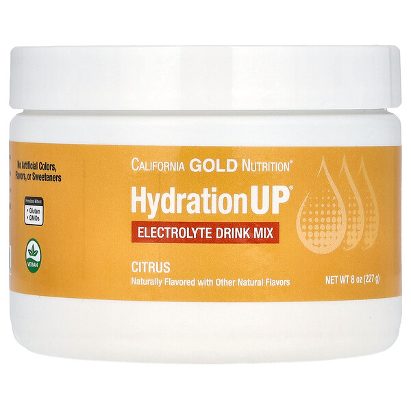 HydrationUP, Порошковая смесь для электролитных напитков, цитрусовые, 8 унций (227 г) California Gold Nutrition