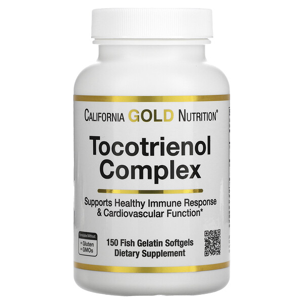 Токотриенольный комплекс, Витамин Е - 150 капсул в желатине из рыбы - California Gold Nutrition California Gold Nutrition