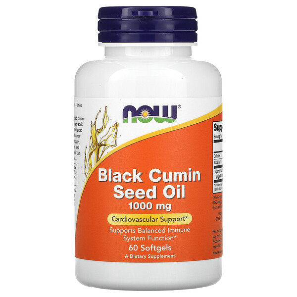 Black Cumin Seed Oil, 1,000 mg, 60 Softgels (Мягкие капсулы) NOW Foods