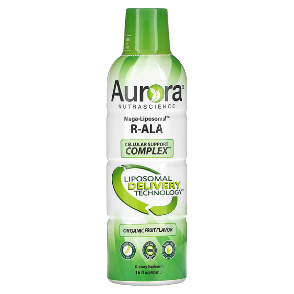 Mega-Liposomal R-ALA, Органический фруктовый - 480 мл - Aurora Nutrascience Aurora Nutrascience