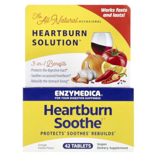 Heartburn Soothe, Vanilla-Orange , 42 Relief Chews Enzymedica