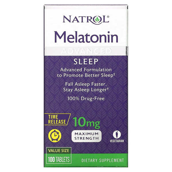 Мелатонин C Продленным Высвобождением - 10 мг - 100 таблеток - Natrol Natrol