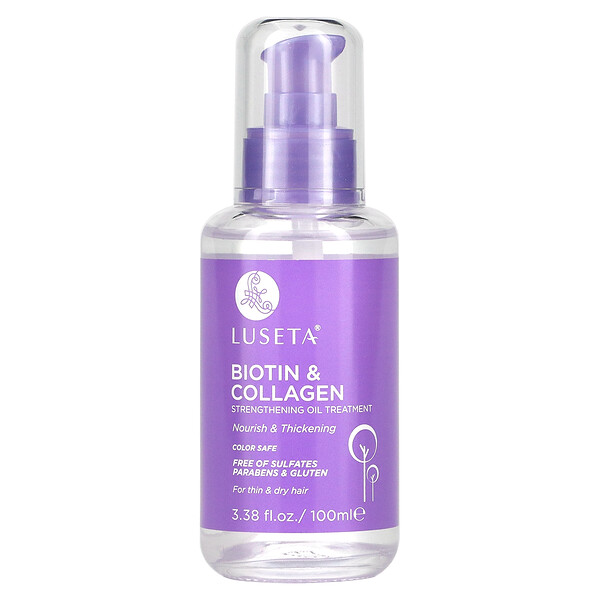 Biotin & Collagen, укрепляющее масло, 100 мл (3,38 жидк. унции) Luseta Beauty