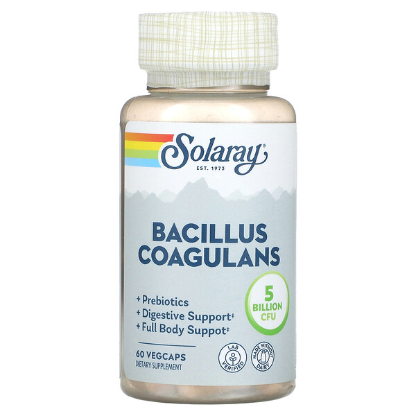 Bacillus Coagulans - 5 миллиардов КОЕ - 60 вегетарианских капсул - Solaray Solaray