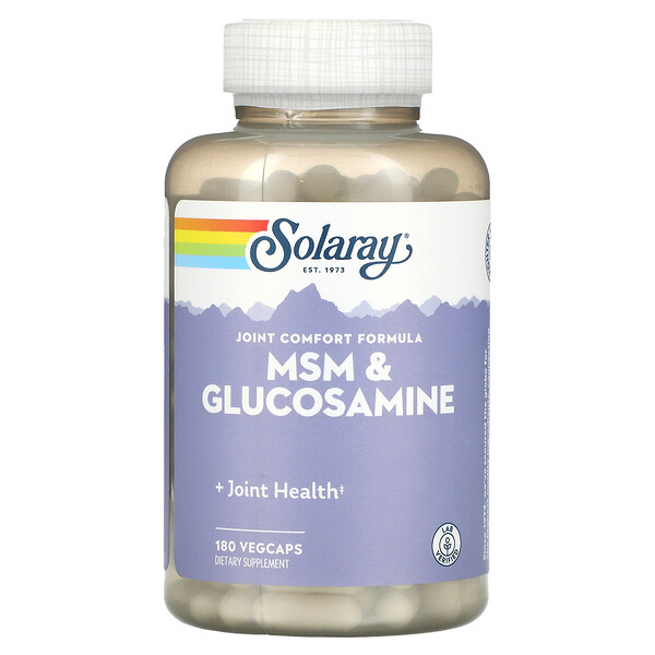 МСМ и глюкозамин, 180 растительных капсул Solaray
