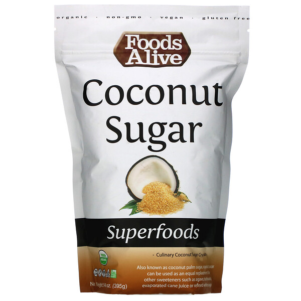 Superfoods, Органический кокосовый сахар, 14 унций (395 г) Foods Alive