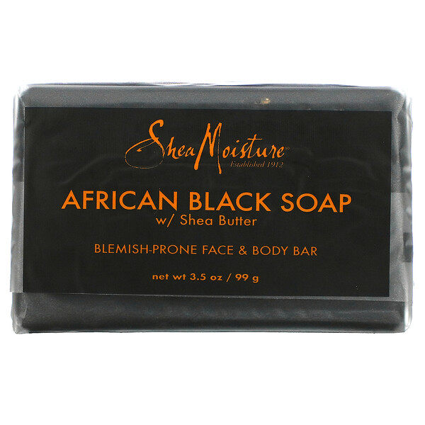 Blemish Prone Face & Body Bar, Африканское черное мыло с маслом ши, 3,5 унции (99 г) SheaMoisture