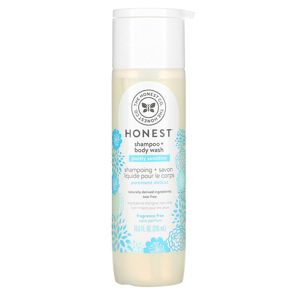 Purely Sensitive Shampoo + гель для душа, без запаха, 10 жидких унций (295 мл) The Honest Company